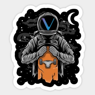 Astronaut Skate Vechain Crypto VET Coin To The Moon Token Cryptocurrency Wallet Birthday Gift For Men Women Kids Sticker